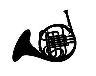 french horn silhouette Vector Image