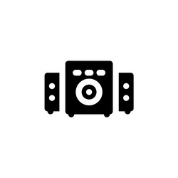 Speaker icon computer component solid style vector