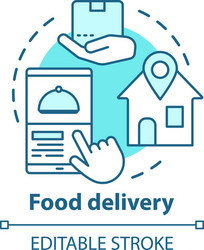 Food delivery app concept icon customer service vector