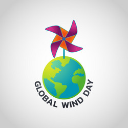 Global wind day icon logo Royalty Free Vector Image