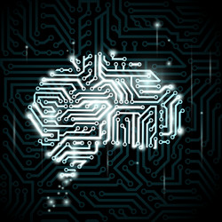 human brain in the form of circuits vector