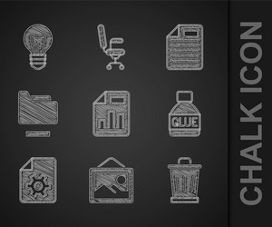 set document with graph chart picture landscape vector image