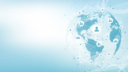 global network connection concept big data vector image