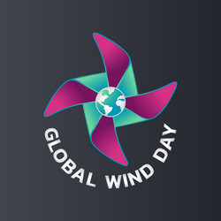 Global wind day icon logo Royalty Free Vector Image