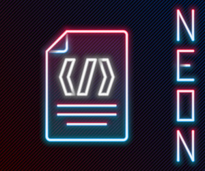 glowing neon line binary code icon isolated vector image