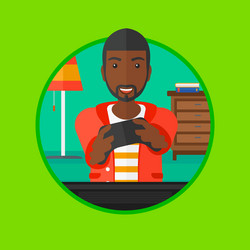 man playing video game vector image