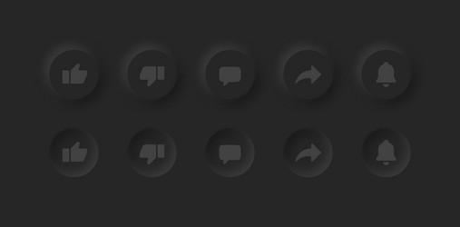 neumorphic ui ux design elements youtube buttons vector