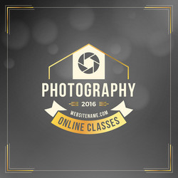 Photography logo design template retro vector