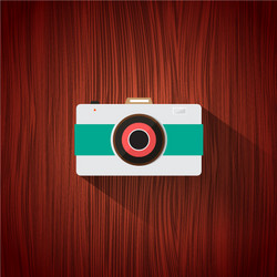 retro camera flat icon for web design and mobile vector