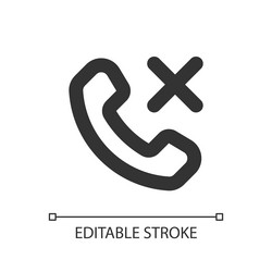 decline phone call pixel perfect linear ui icon vector image