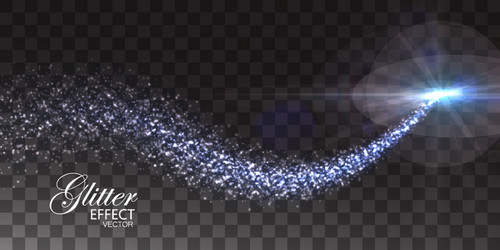 glowing stream of sparkles and light rays vector