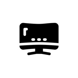 monitor icon computer component solid style vector image