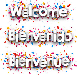 Welcome paper banner vector