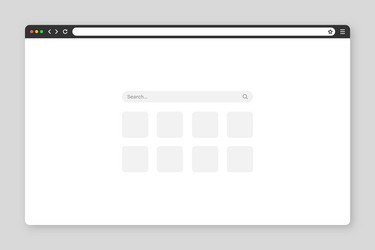 blank web browser window with tab toolbar vector