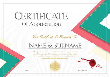 certificate diploma of completion design template vector image