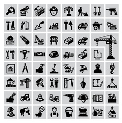 Construction flat icons Royalty Free Vector Image