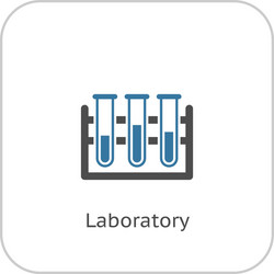 Laboratory analysis icon flat design Royalty Free Vector