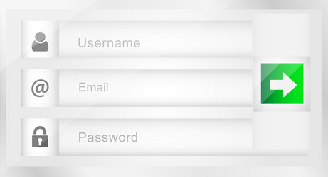 login interface - username email and passw vector