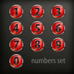 Red round buttons with number vector