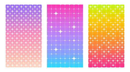 retro star pattern set - bright y2k backgrounds vector image