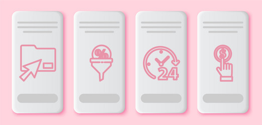 set line cursor click document folder lead vector image