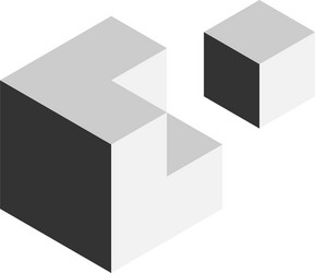 solution design element concept block of 3d cubes vector image