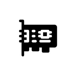 sound card icon computer component solid vector image
