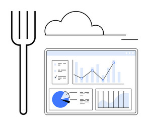 digital dashboard with data visualizations vector image