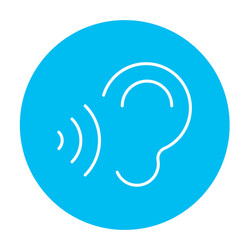 Ear and sound waves line icon vector