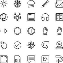 web and mobile ui line icons 3 vector image