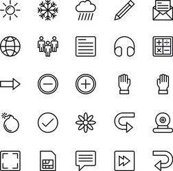 Web and mobile ui line icons 3 vector