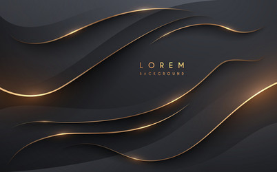 abstract golden lines with glow and shadow effect vector image