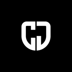 Cj logo monogram with emblem shape combination Vector Image