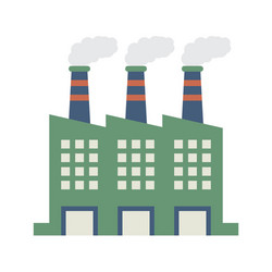Single factory building flat design Royalty Free Vector