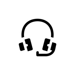 headset icon computer component solid style vector image