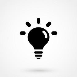 lightbulb icon in a flat design black color vector