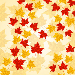 maple leaves in triangular style autumn vector