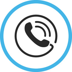 Phone call flat rounded icon Royalty Free Vector Image