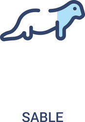 sable concept 2 colored icon simple line element vector image