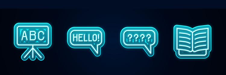 set line chalkboard hello in different languages vector image