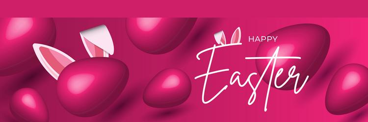 spring easter web banner colorful egg background vector image
