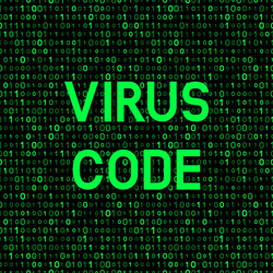 Computer Virus Attack on Binary Code vector image