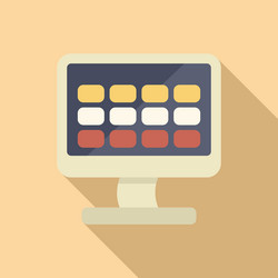 desktop computer showing spreadsheet software vector image