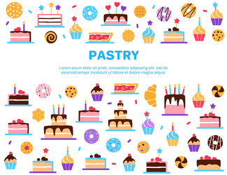 Pastry shop background with copy space for text Vector Image