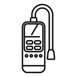 gas detector using probe measuring methane level vector image