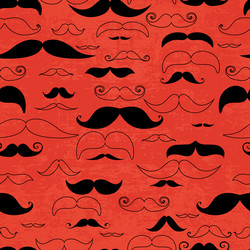 Mustache red seamless pattern vector