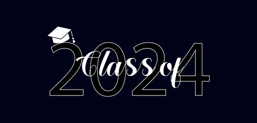 python class of 2024 congratulations text design vector image