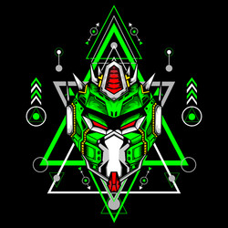 robot head with modern line background can use vector image