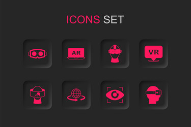 set 3d modeling augmented reality ar virtual vector image
