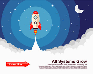 startup simple rocket web design responsive vector image